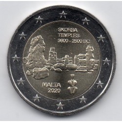 2 euros commémoratives malte 2020 Temples Skorba pieces de monnaie €