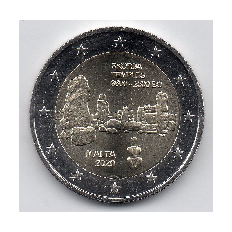 2 euros commémoratives malte 2020 Temples Skorba pieces de monnaie €