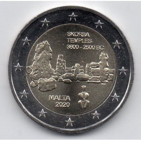 2 euros commémoratives malte 2020 Temples Skorba pieces de monnaie €