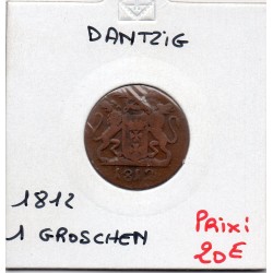 Dantzig 1 Groschen ou Grosz 1812 TB, KM 137 pièce de monnaie