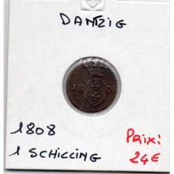 Dantzig 1 Schilling ou Szelag 1808 TB, KM 136 pièce de monnaie