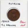 Autriche 1/2 kreuzer 1816 A Vienne TTB-, KM 2110 pièce de monnaie