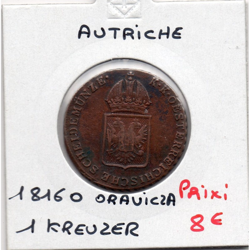 Autriche 1 kreuzer 1816 O Ovaricza TTB, KM 2113 pièce de monnaie