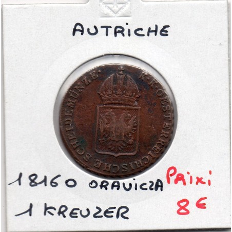 Autriche 1 kreuzer 1816 O Ovaricza TTB, KM 2113 pièce de monnaie