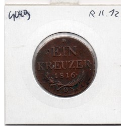Autriche 1 kreuzer 1816 O Ovaricza TTB, KM 2113 pièce de monnaie