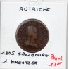 Autriche Salzbourg 1 kreutzer 1805 TB+, KM 491 pièce de monnaie