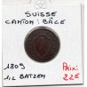 Suisse Canton Bâle Basel 1/2 Batzen 1809 TB+, KM 197 pièce de monnaie