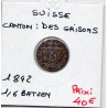 Suisse Canton Graubunden les Grisons 1/6 Batzen 1842 Sup, KM 16 pièce de monnaie