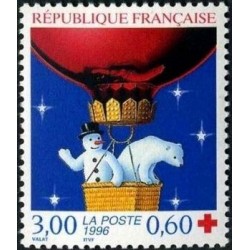 Timbre Yvert No 3039 Croix rouge de feuille Ours blanc