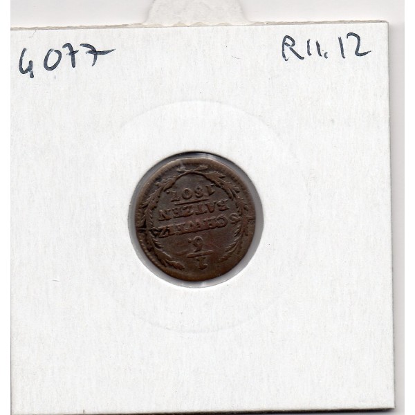Suisse Canton Graubunden les Grisons 1/6 Batzen 1807 Sup, KM 5 pièce de monnaie