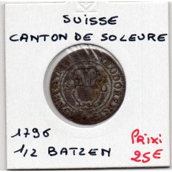 Suisse Canton Solothurn 1/2 batzen 1796 Sup-, KM 35 pièce de monnaie