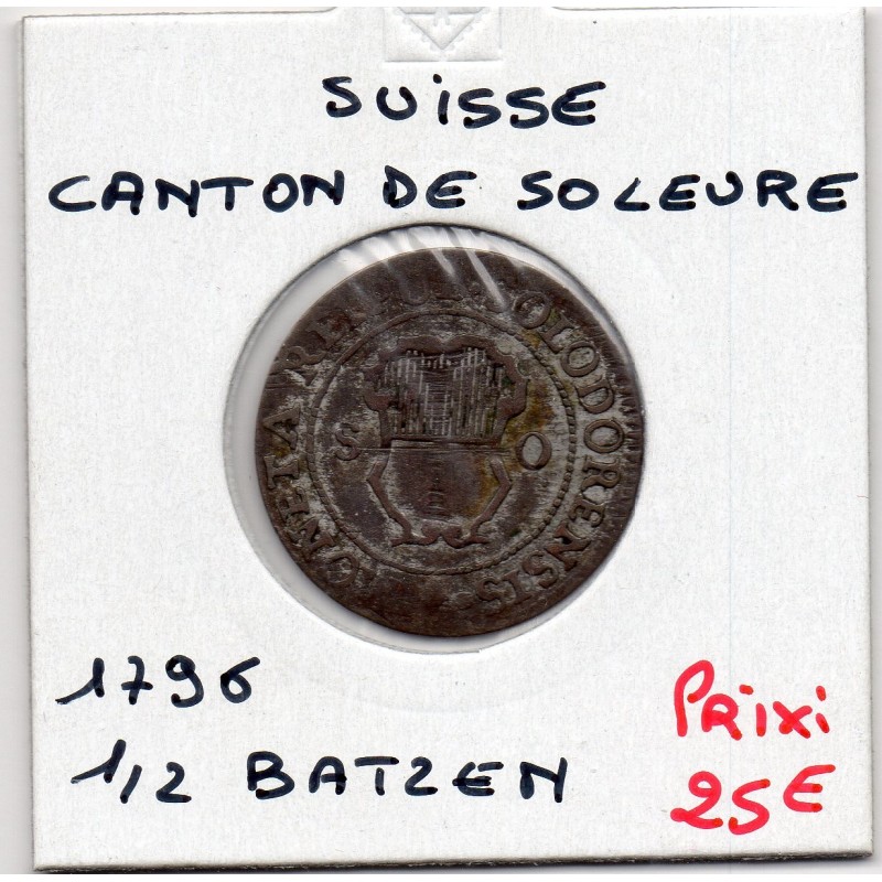 Suisse Canton Solothurn 1/2 batzen 1796 Sup-, KM 35 pièce de monnaie