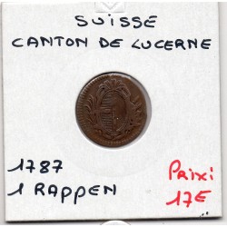 Suisse Canton Lucerne 1 Rappen 1787 TTB, KM 75 pièce de monnaie