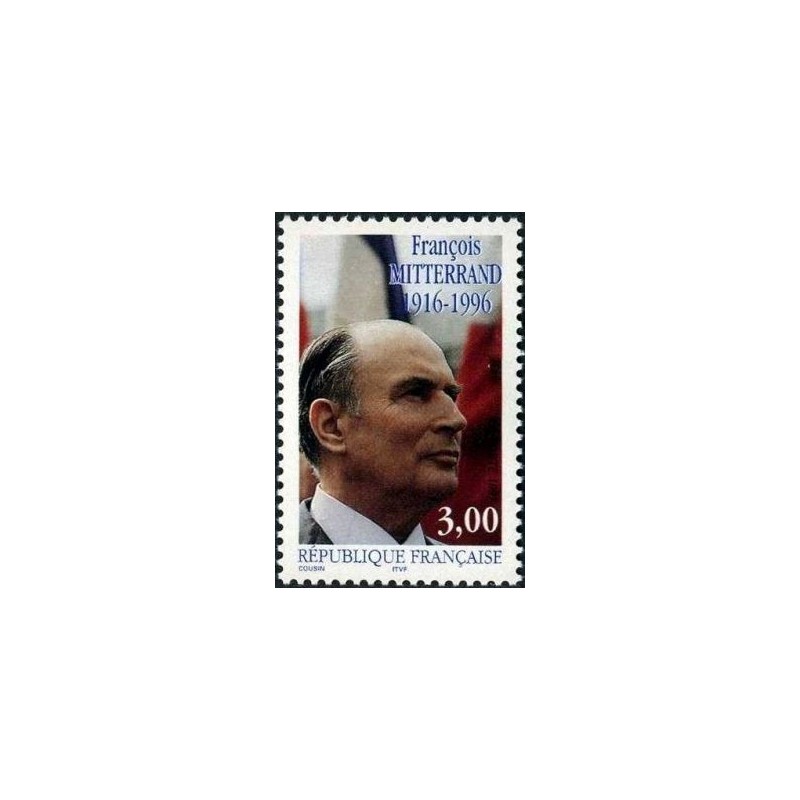 Timbre Yvert  France No 3042 président françois Mitterrand