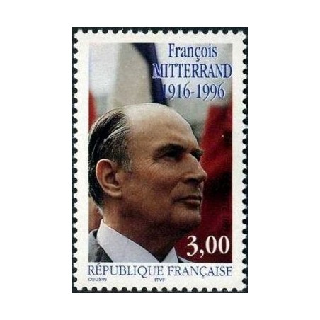 Timbre Yvert  France No 3042 président françois Mitterrand