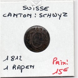 Suisse Canton Schwyz 1 rapen 1812 TB, KM 59 pièce de monnaie