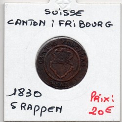 Suisse Canton Fribourg 5 Rappen 1830  TTB, KM 87 pièce de monnaie