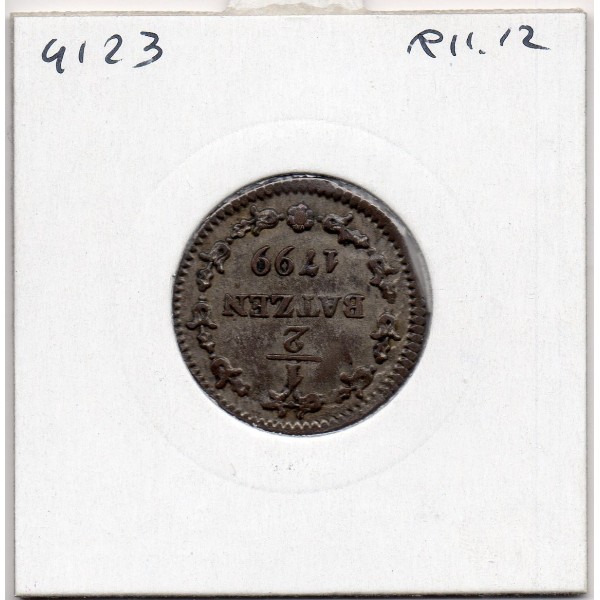 Suisse République Helvete 1/2 batzen 1799 Sup-, KM A5 pièce de monnaie