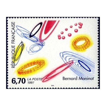 Timbre Yvert France No 3050 Oeuvre de Bernard Moninot