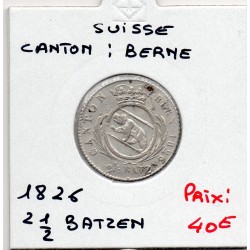 Suisse Canton Berne 2 1/2 Batzen 1826 TTB, KM 195.1 pièce de monnaie