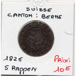 Suisse Canton Berne 5 rappen 1826 TTB, KM 193 pièce de monnaie