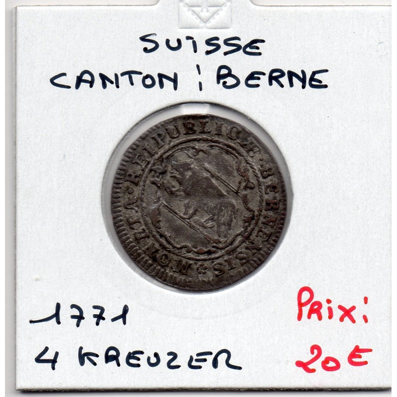 Suisse Canton Berne 1/2 Batzen 1771 TTB, KM 91 pièce de monnaie