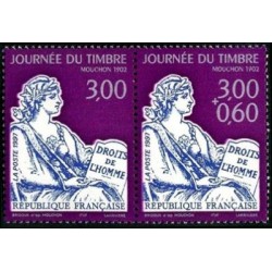 Timbre Yvert France No P3052A  Paire Journée du timbre, Mouchon 1902 issu de carnet