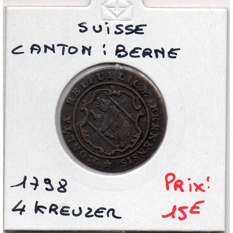 Suisse Canton Berne 1/2 Batzen 1798 TTB, KM 91 pièce de monnaie