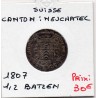 Suisse Canton Neuchatel 1/2 Batzen 1807 Sup-, KM 68.2 pièce de monnaie