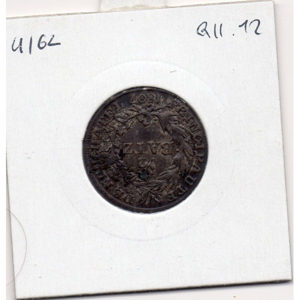 Suisse Canton Neuchatel 1/2 Batzen 1807 Sup-, KM 68.2 pièce de monnaie