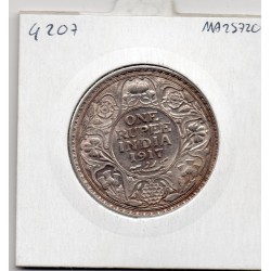 Inde Britannique 1 rupee 1917 B Bombay TTB+, KM 524 pièce de monnaie