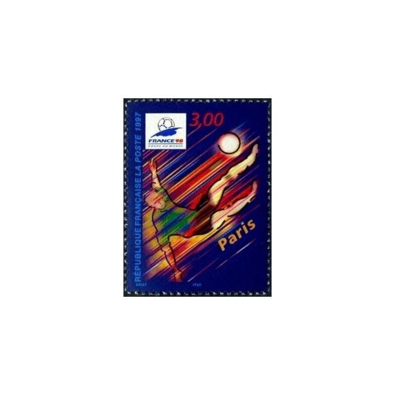 Timbre Yvert No 3077 Paris, France 1998 coupe du monde de foot