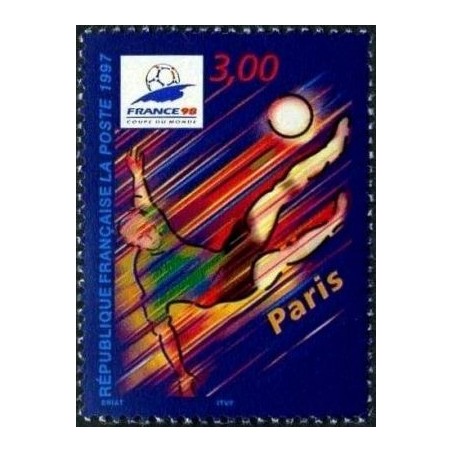 Timbre Yvert No 3077 Paris, France 1998 coupe du monde de foot