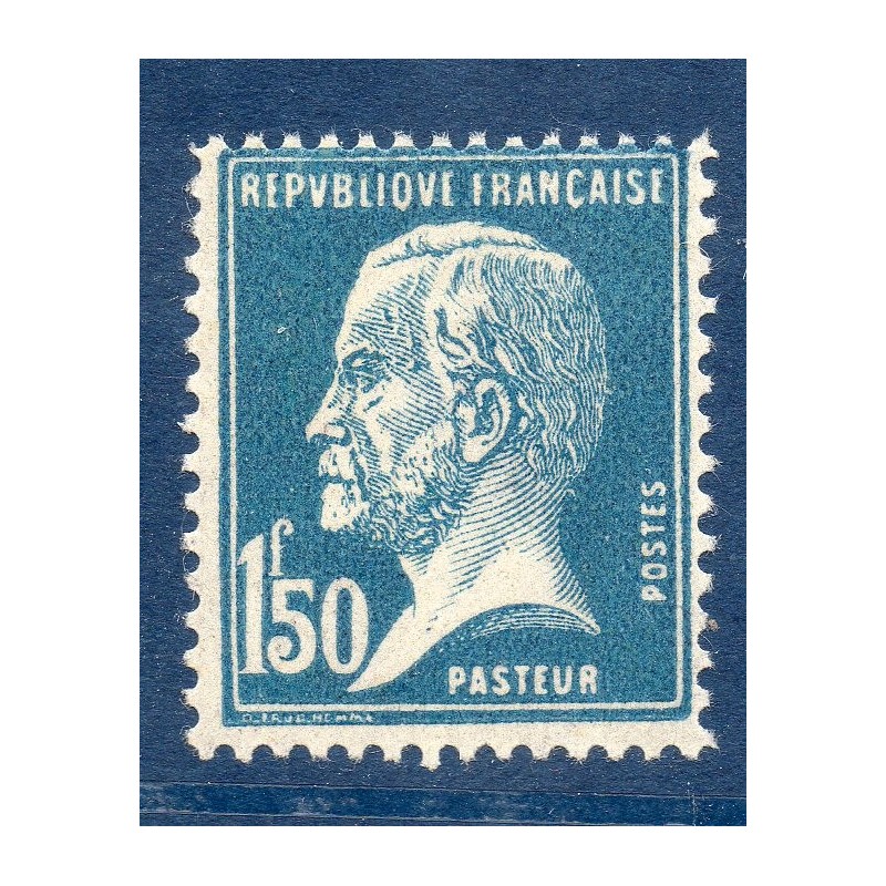 Timbre France Yvert No 181 Pasteur 1.50 Franc bleu neuf **