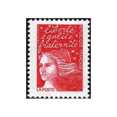Timbre Yvert France No 3083 Marianne de Luquet sans valeur rouge