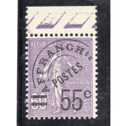 Timbre France Préoblitérés Yvert 47 Type semeuse 55c sur 60c violet neuf **