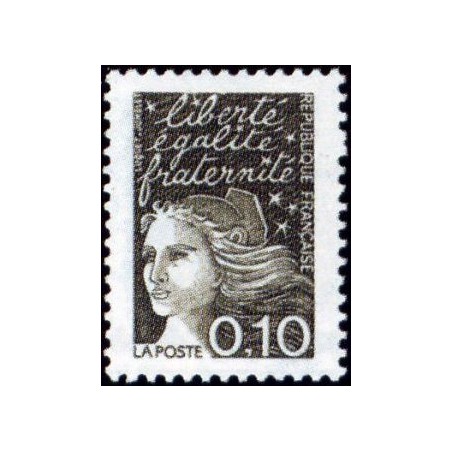 Timbre Yvert France No 3086 Marianne de Luquet  0.10fr bistre noir