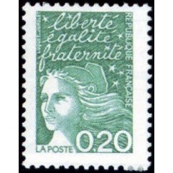 Timbre Yvert France No 3087 Marianne de Luquet  0.20fr émeraude