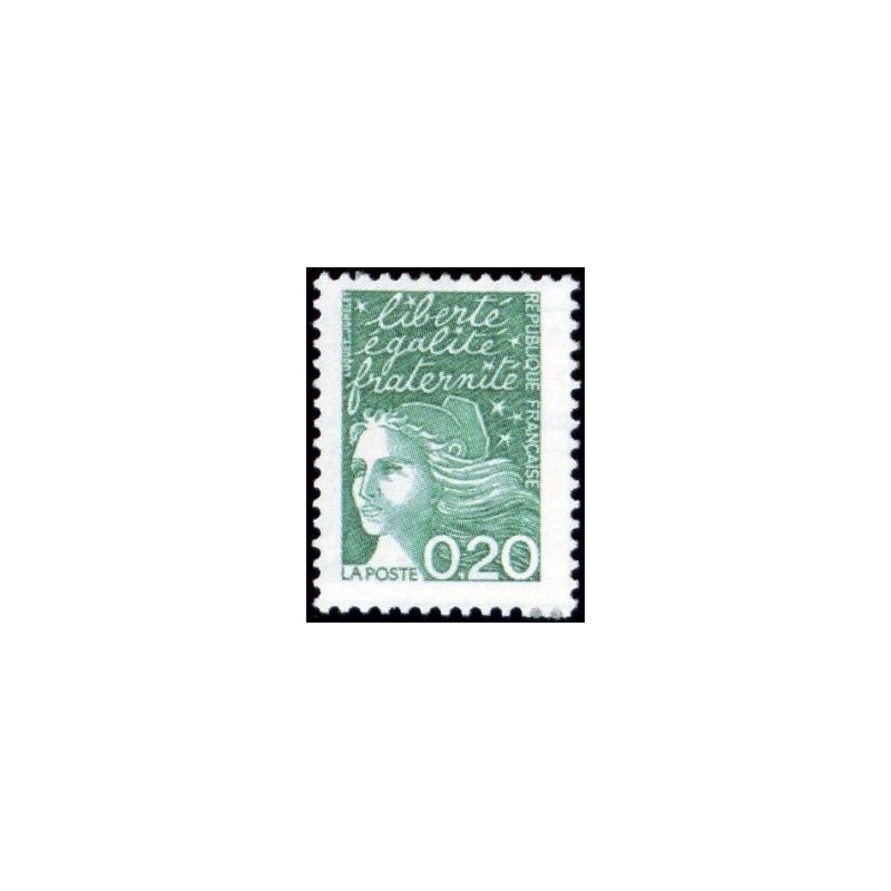 Timbre Yvert France No 3087 Marianne de Luquet  0.20fr émeraude