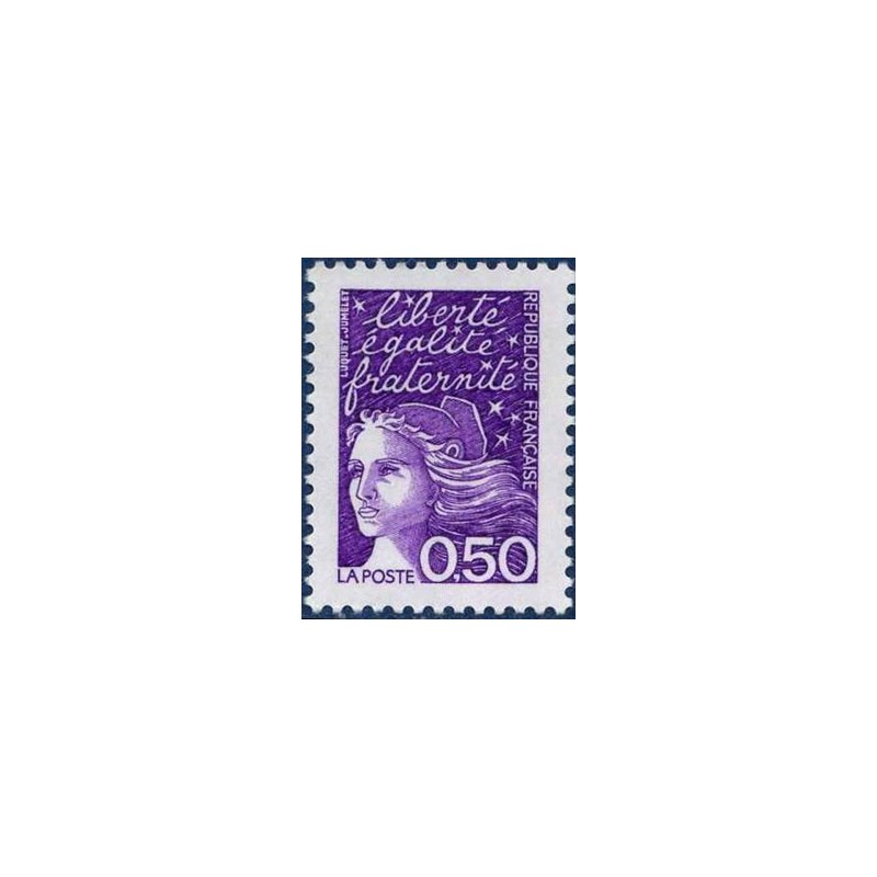 Timbre Yvert France No 3088 Marianne de Luquet  0.50fr violet rouge