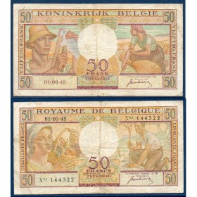 Belgique Pick N°133a, TTB Billet de banque de 50 Francs Belge 1948