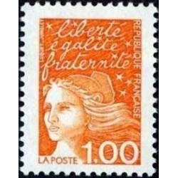 Timbre Yvert France No 3089 Marianne de Luquet  1fr orange