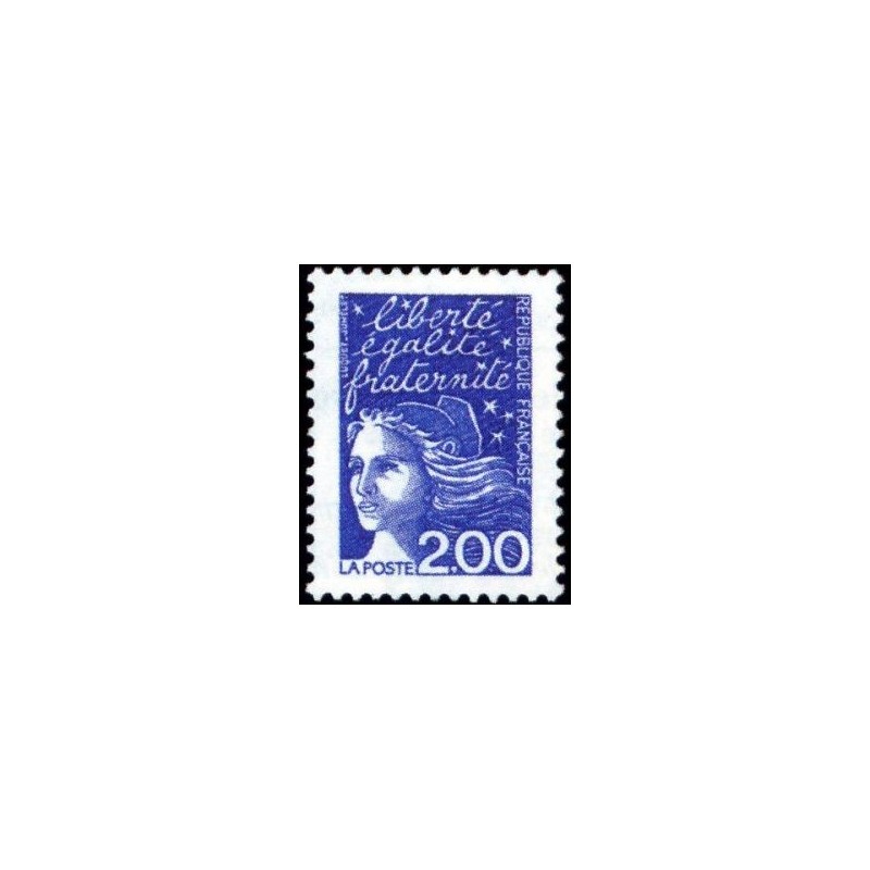 Timbre Yvert France No 3090 Marianne de Luquet 2fr bleu