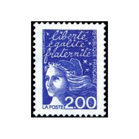 Timbre Yvert France No 3090 Marianne de Luquet 2fr bleu