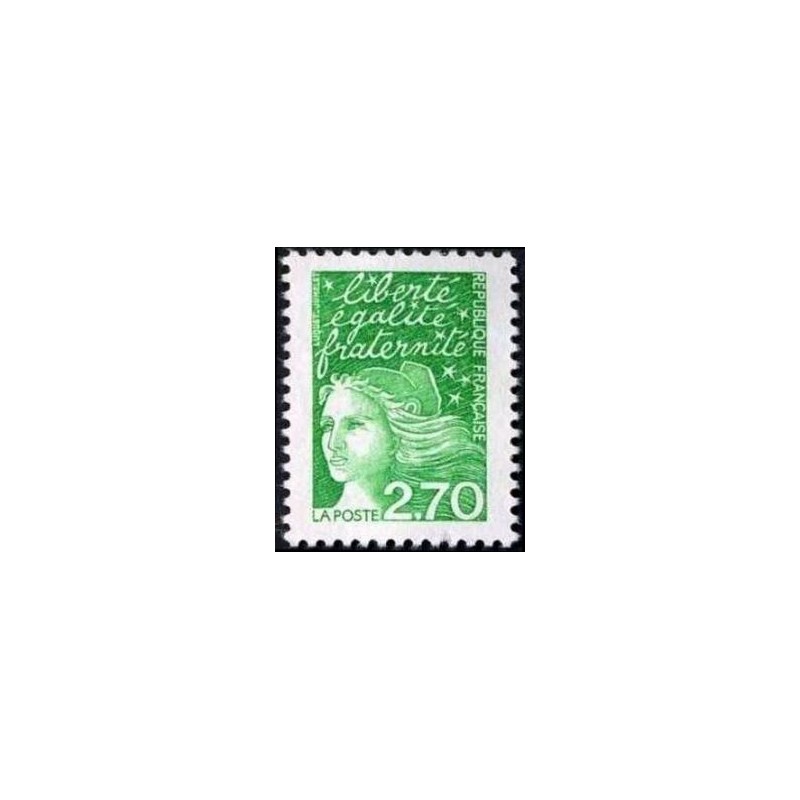 Timbre Yvert France No 3091 Marianne de Luquet 2.70fr vert