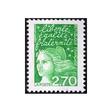 Timbre Yvert France No 3091 Marianne de Luquet 2.70fr vert