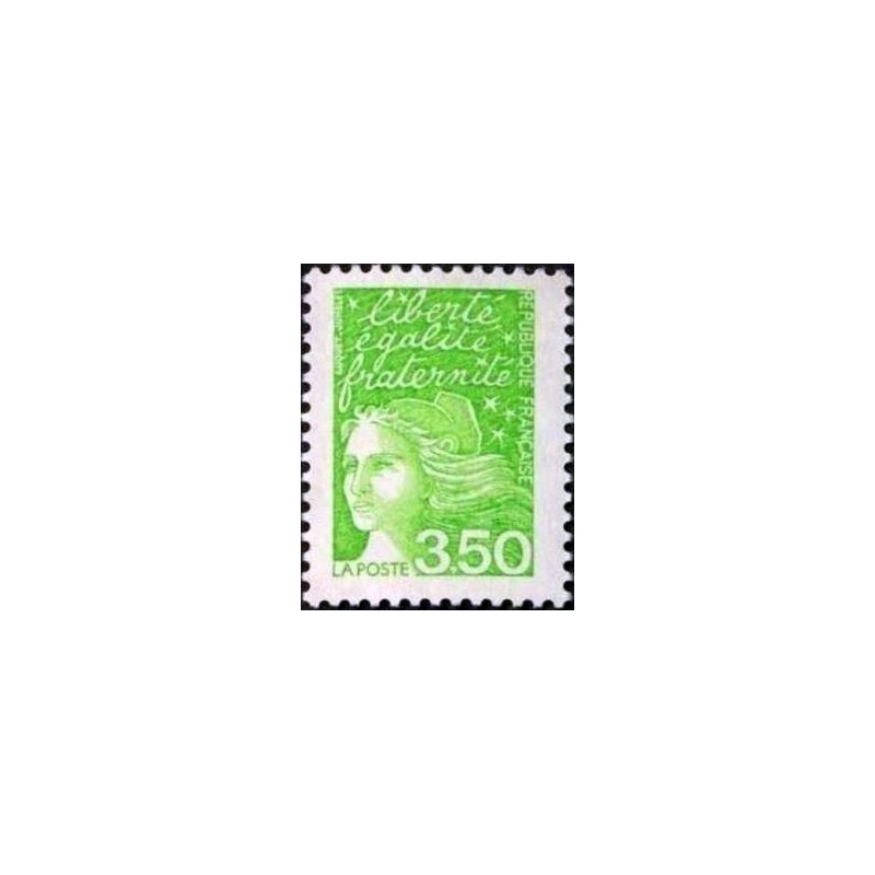 Timbre Yvert France No 3092 Marianne de Luquet 3.50fr vert jaune