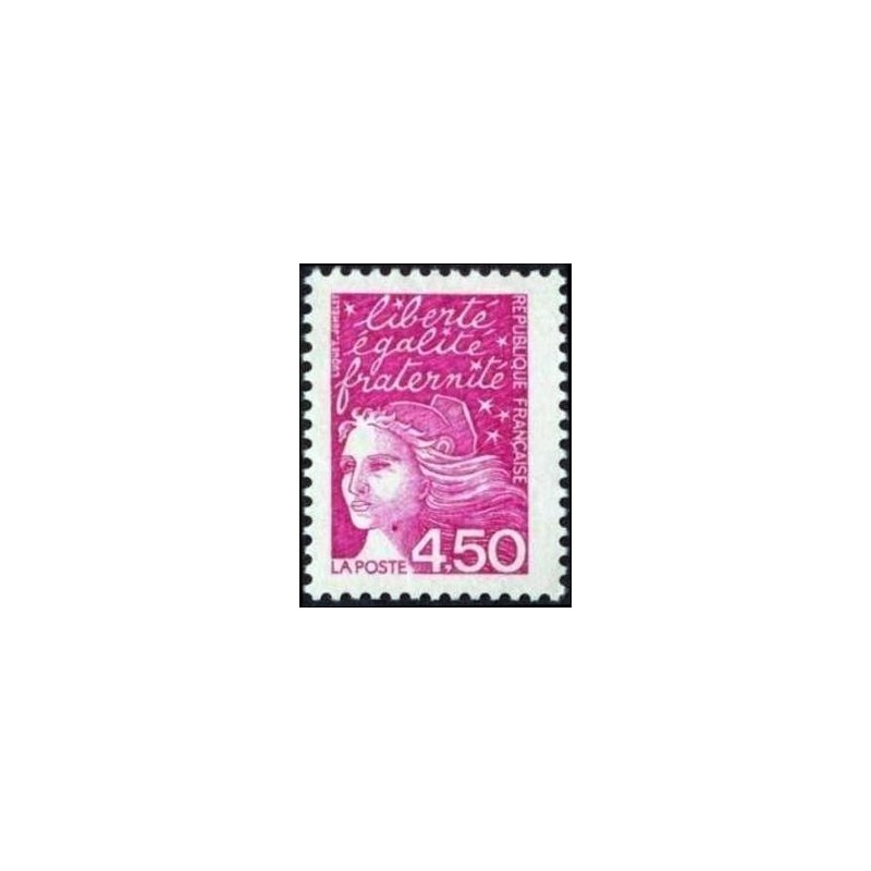 Timbre Yvert France No 3096 Type Marianne de Luquet 4.50fr rose