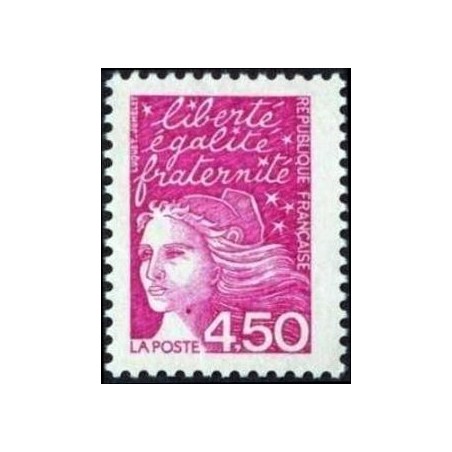 Timbre Yvert France No 3096 Type Marianne de Luquet 4.50fr rose