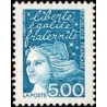 Timbre Yvert France No 3097 Type Marianne de Luquet 5fr bleu vert